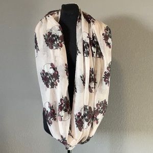 Skull roses infinity scarf